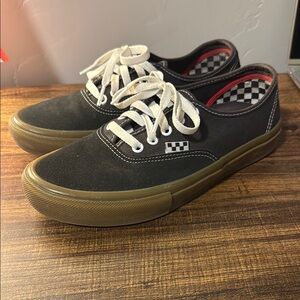 Vans Men's Skate Authentic Black Raven Gum Bottom Suede Canvas classic shoes